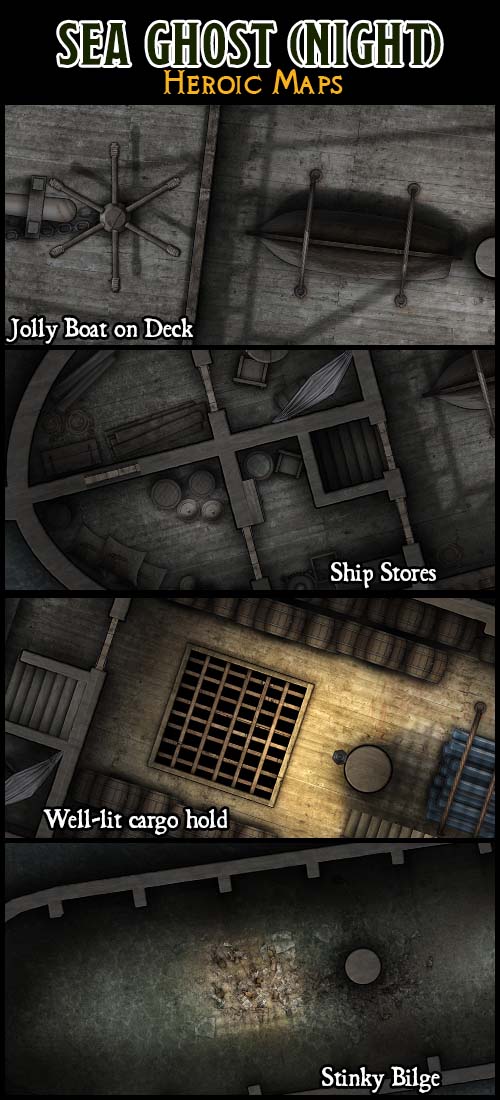 Ghosts of Saltmarsh: Sea Ghost (Night) Map 2.3 - Dungeon Masters Guild ...