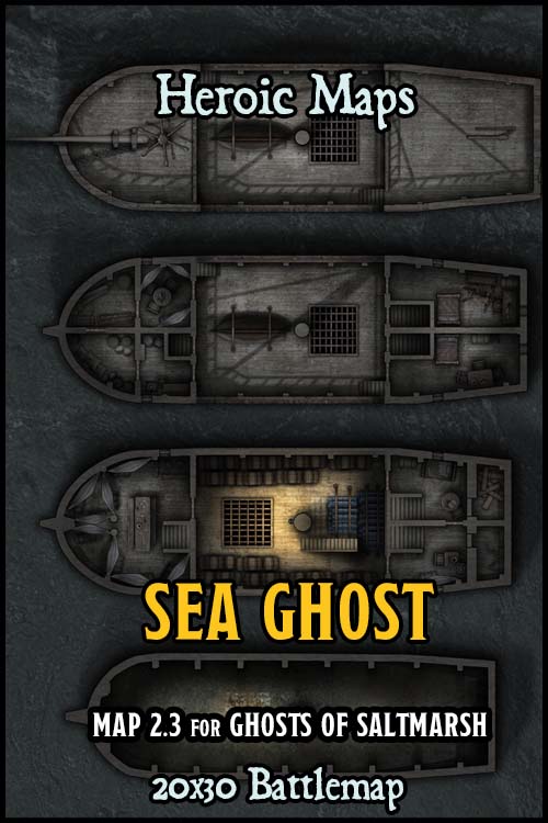 Ghosts of Saltmarsh: Sea Ghost (Night) Map 2.3 - Dungeon Masters Guild ...