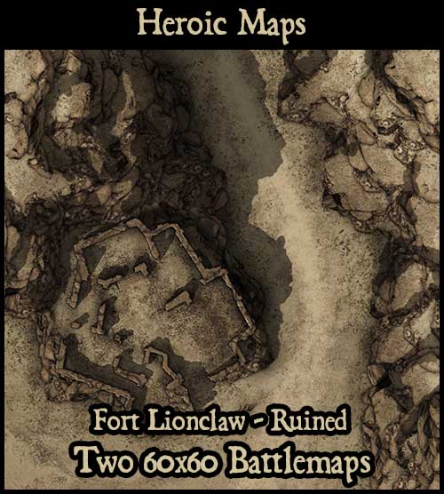 Heroic Maps - Giant Maps: Fort Lionclaw Ruined Foundry VTT Module ...